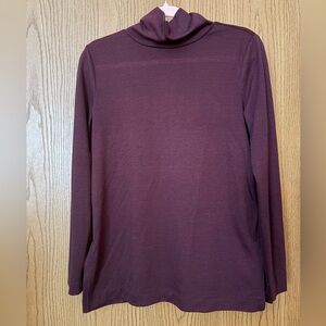 LOFT Deep Burgundy Long Sleeve Tee